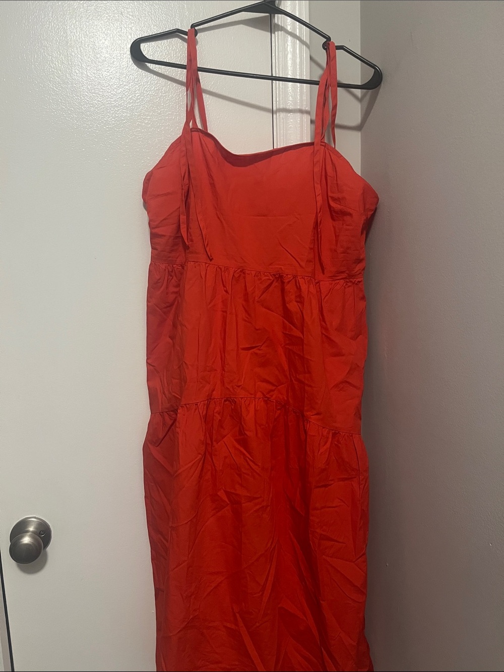 Red Sleeveless Tiered Summer Dress